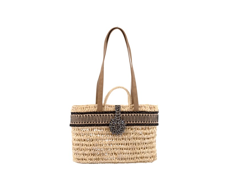 Bolso de palma de hombro CHANEL         
